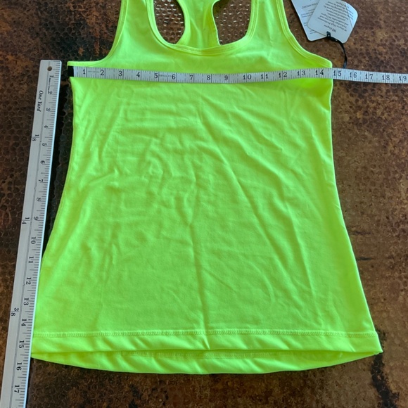 90 Degree by Reflex Racer-Back Sleeveless Workout Top Fluorescent Yellow Size M - Picture 10 of 11